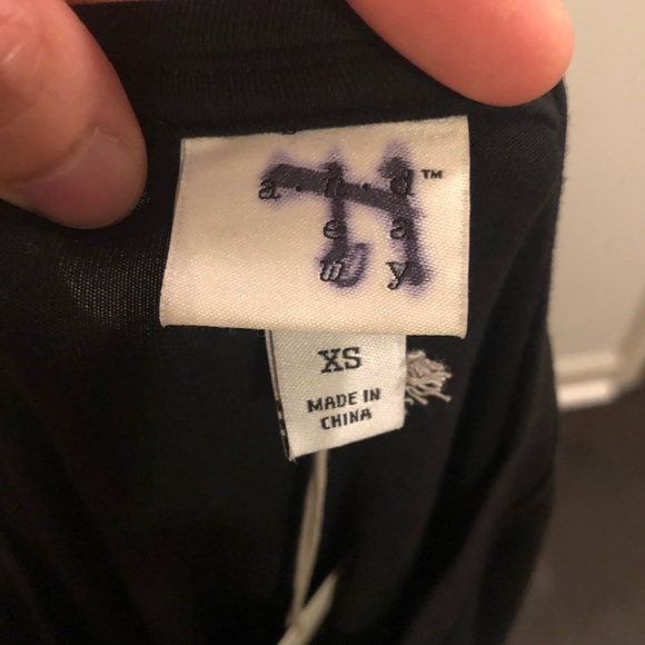 a•n•deawy Short Sleeve Lace Side Tie Black Dress - Picture 7 of 8